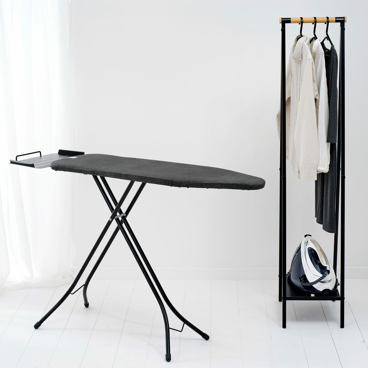 Brabantia Ironing Board B Adjustable 69-96cm Metal Steam Unit Holder Cotton