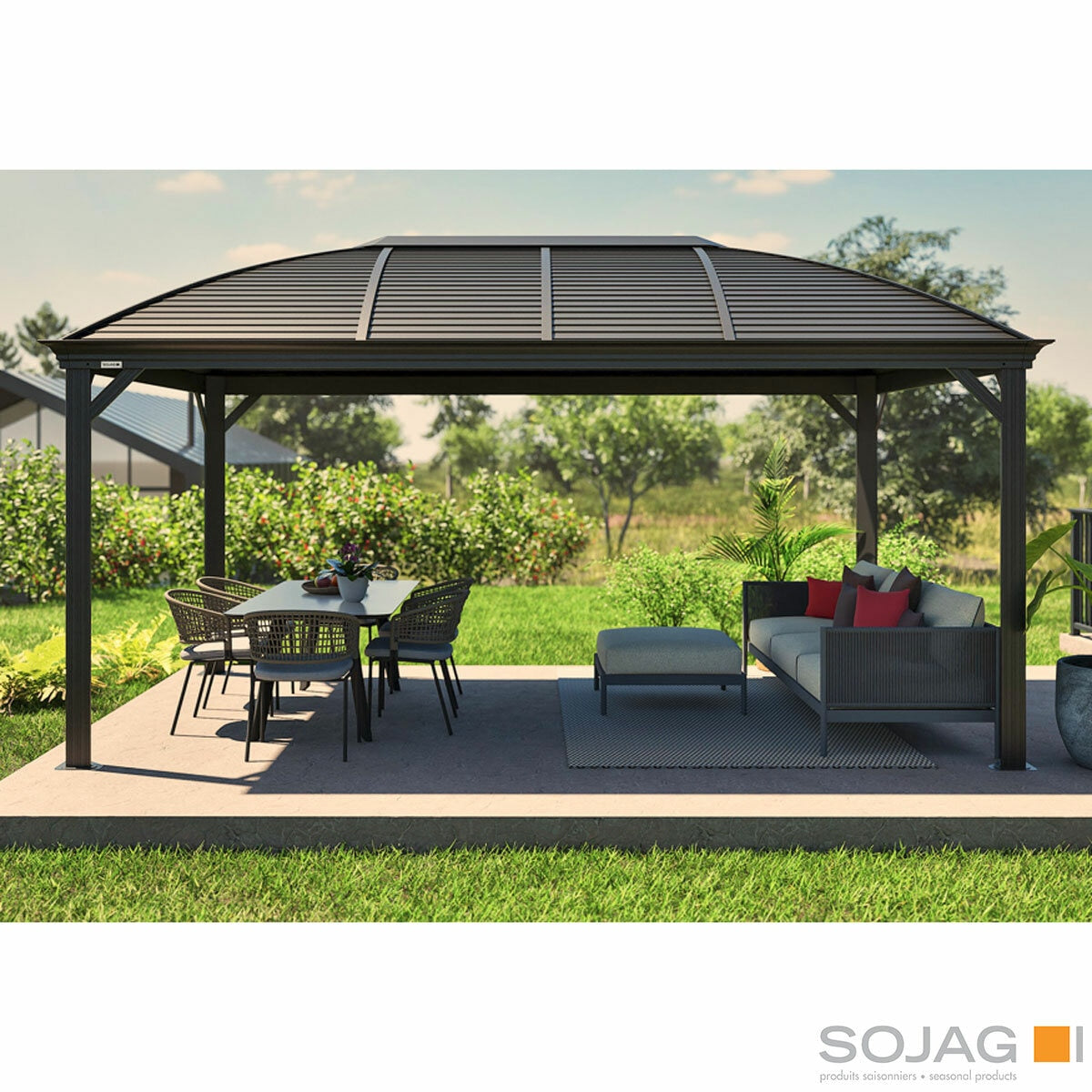 Sojag Moreno 10x16 Gazebo Aluminium Frame Galvanised Steel Roof Dark Grey