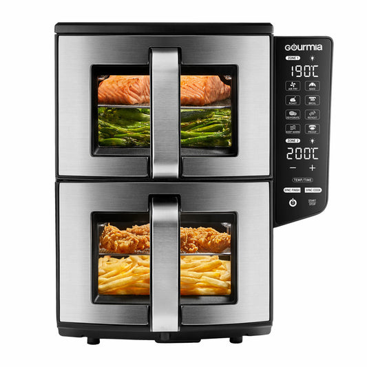 Gourmia Double Decker Dual Basket Air Fryer 10.4L GAF1180 8-in-1 Black 1700W