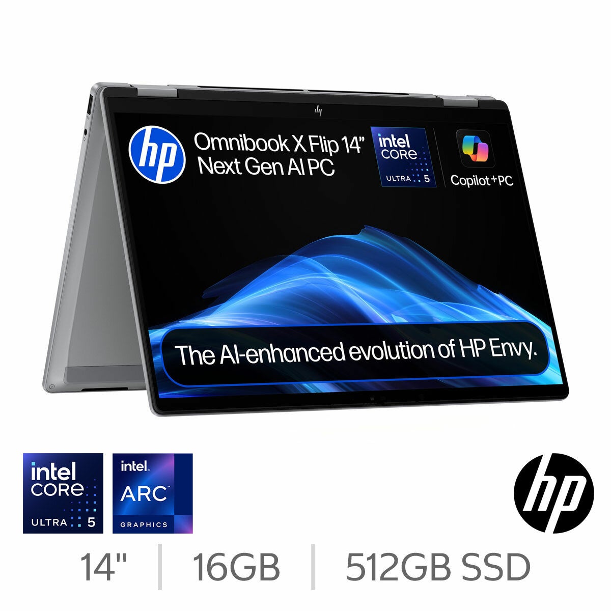 HP Omnibook X 14-fm0005na 2-in-1 Laptop Core Ultra 5 16GB 512GB SSD Grey