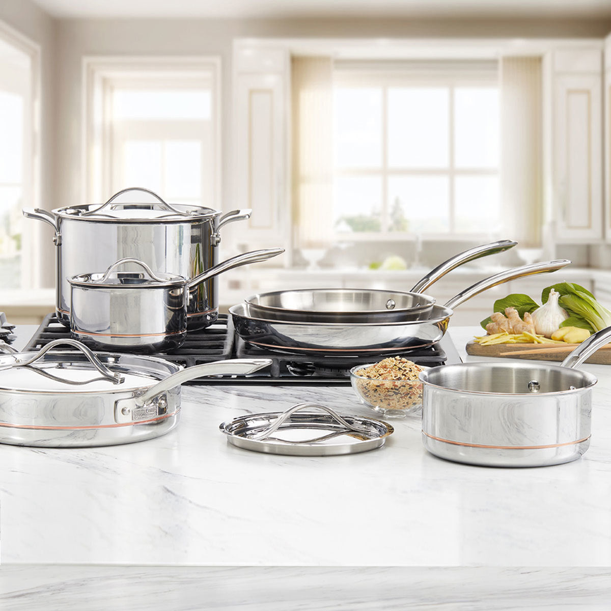 Kirkland Signature Stainless Steel 10 Piece Cookware Set Induction Oven Safe
