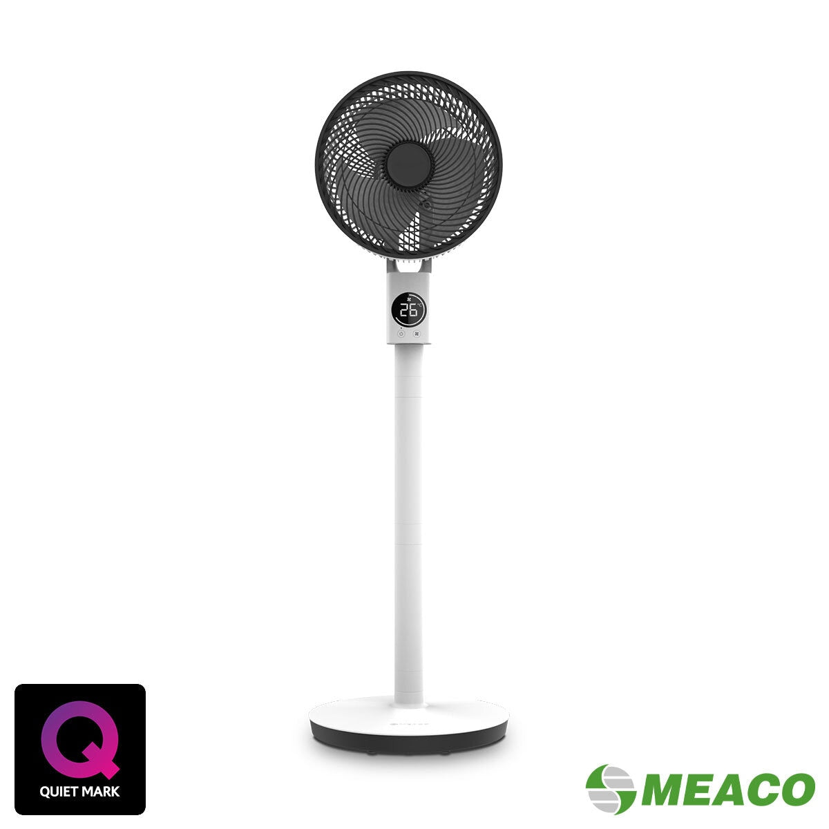 Meaco Sefte 10" 3-in-1 Pedestal Fan Air Circulator 12 Speed DC White Remote