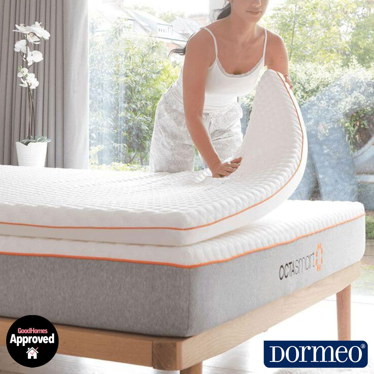 Dormeo Octasmart Deluxe Mattress Topper Single 90x190cm Memory Foam White 7cm