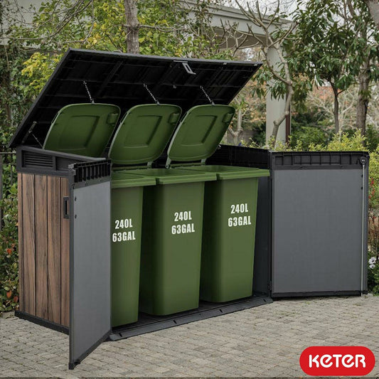 Keter Horizon Horizontal Garden Storage Shed 2020L Rosewood 190x109cm Plastic