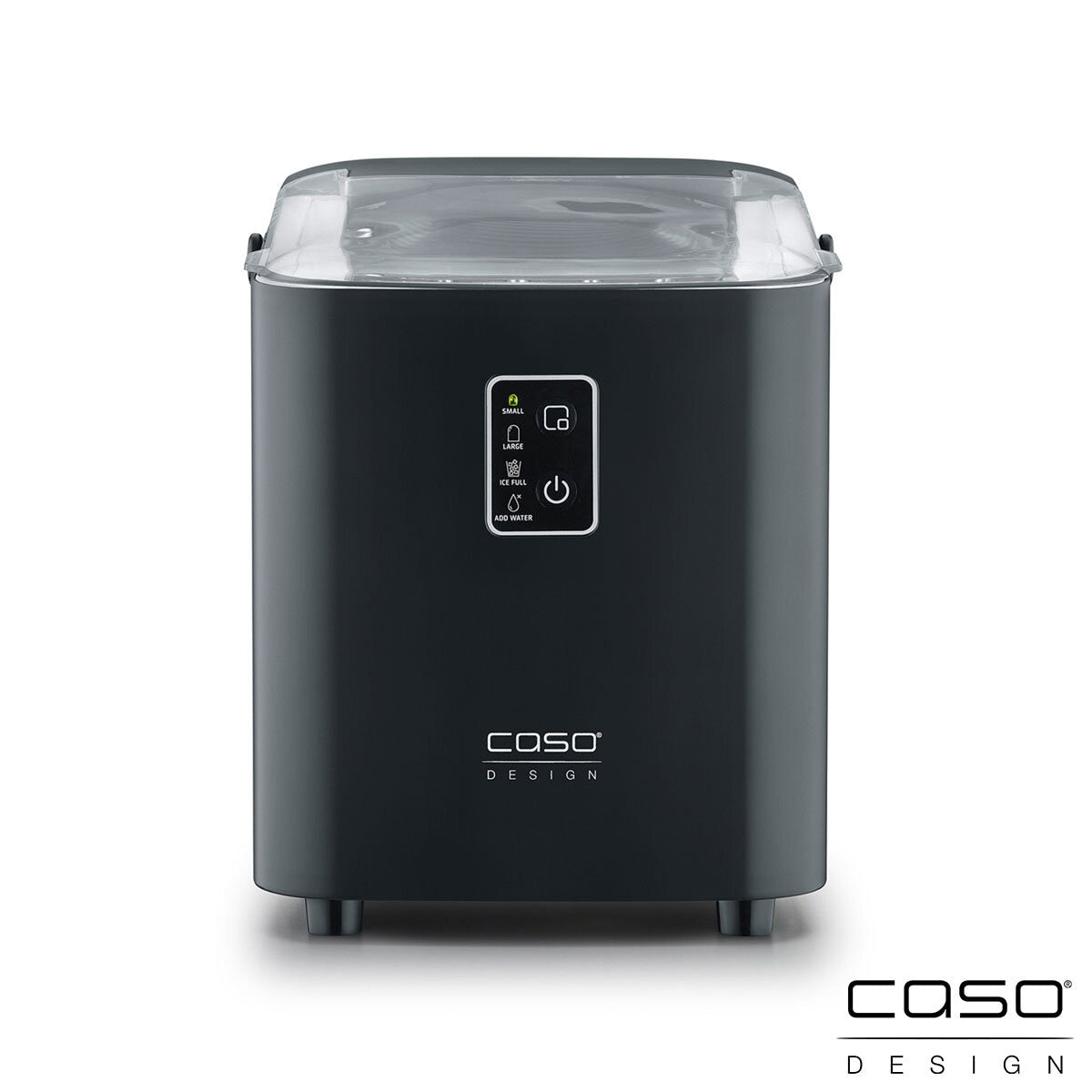 Caso IceChef Compact Ice Cube Maker 1L Tank 500g/Hr Two Sizes Black 26.5cm