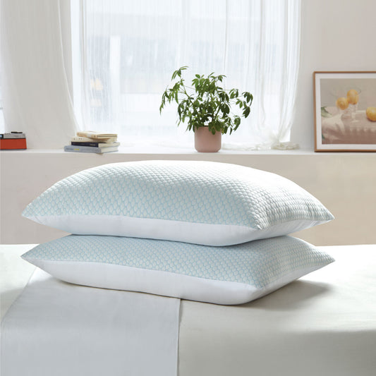 Hotel Grand Reversible Cooling Pillow 2 Pack DuraLOFT Medium Firm 50x71cm