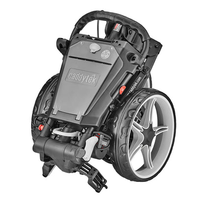 CaddyTek CaddyLite Auto+360 Golf Trolley Push Cart 3 Wheel Aluminium Grey