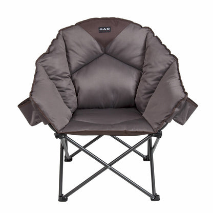 Mac Sports Extra Padded Club Camping Chair Brown Steel Frame 227kg Capacity