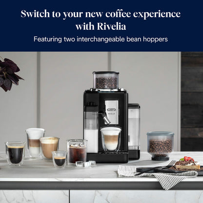 De'Longhi Rivelia Bean to Cup Coffee Machine EXAM440.55.B Black 19 Bar 1.4L