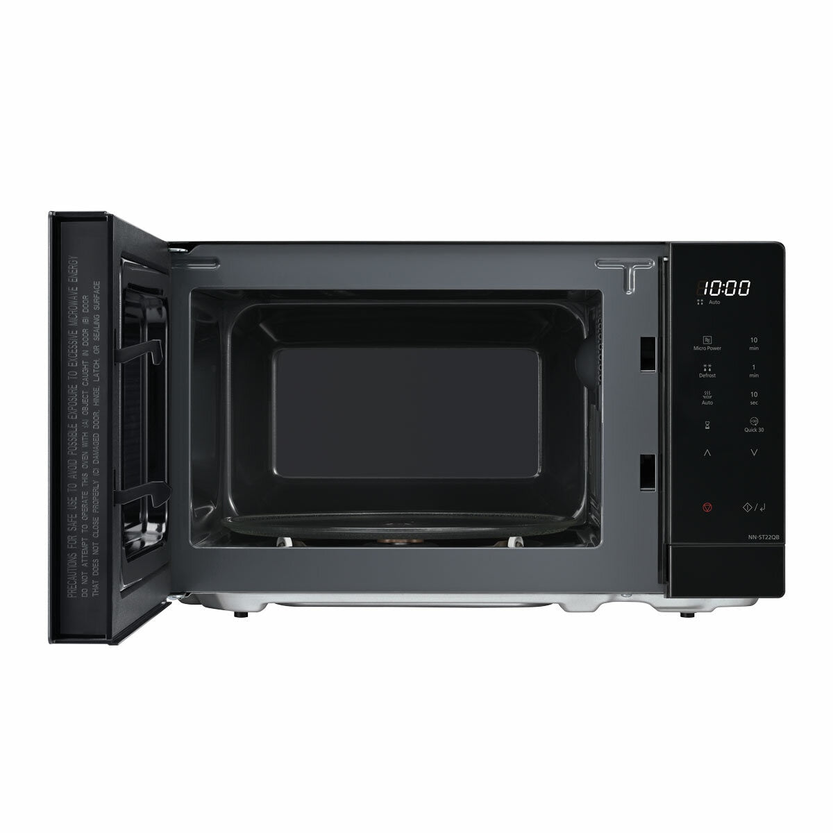 Panasonic NN-ST22QBBPQ 20L Solo Microwave Oven 800W Black Turntable LCD