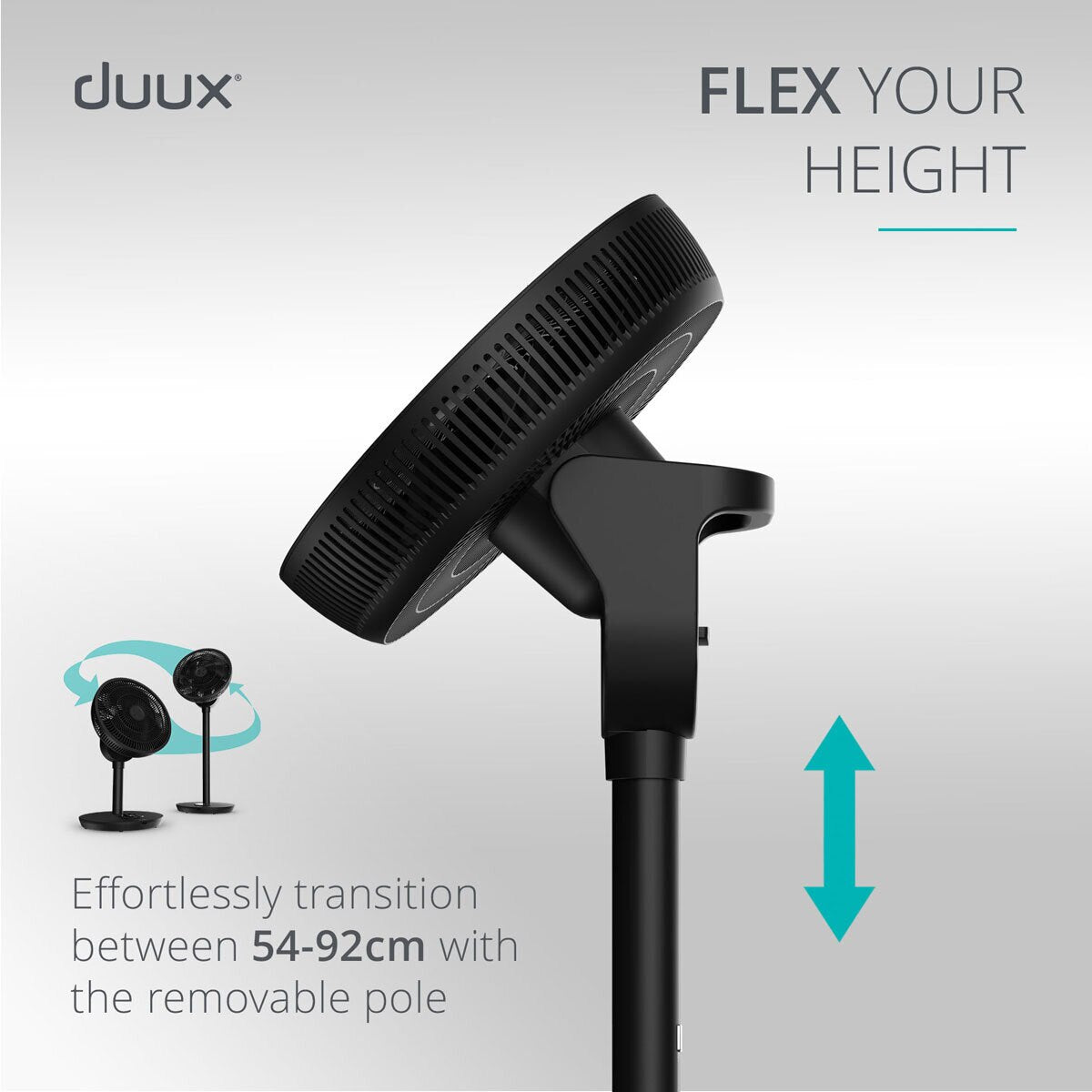 Duux Whisper Flex 2 Smart Pedestal Fan DXCF70UK 30 Speed Black Oscillating