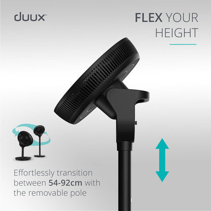 Duux Whisper Flex 2 Smart Pedestal Fan DXCF70UK 30 Speed Black Oscillating