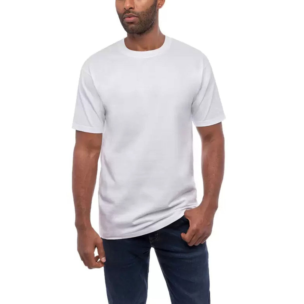 Kirkland Signature Men's White Crewneck Cotton T-Shirt 6 Pack Large Everyday