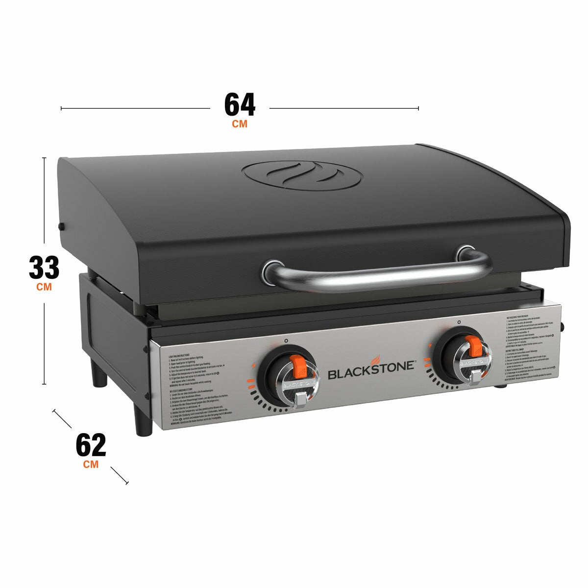 Blackstone 22" Table Top Gas Griddle 2144DK 2 Burner BBQ Grill With Hood Black