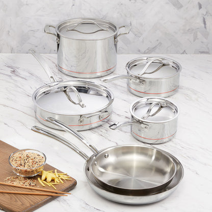Kirkland Signature Stainless Steel 10 Piece Cookware Set Induction Oven Safe