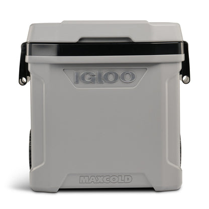 Igloo MaxCold Ultra 62QT Wheeled Roller Cooler Box 5 Day Ice Grey 90 Cans