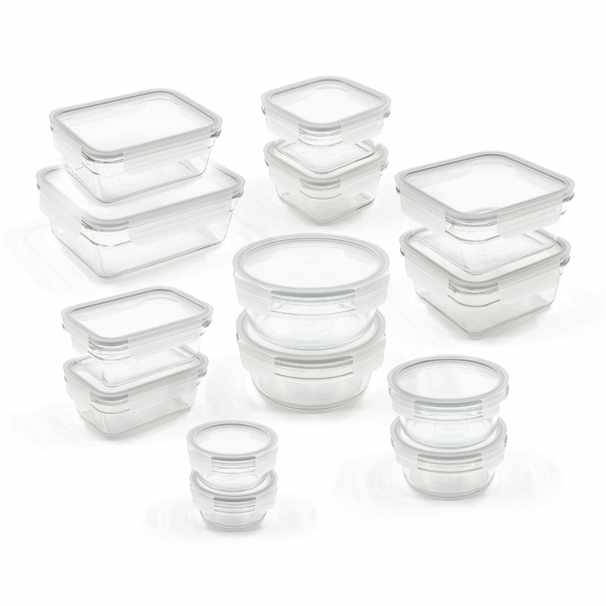 Glasslock 28 Piece Glass Food Storage Container Set Airtight Lids Microwave Safe