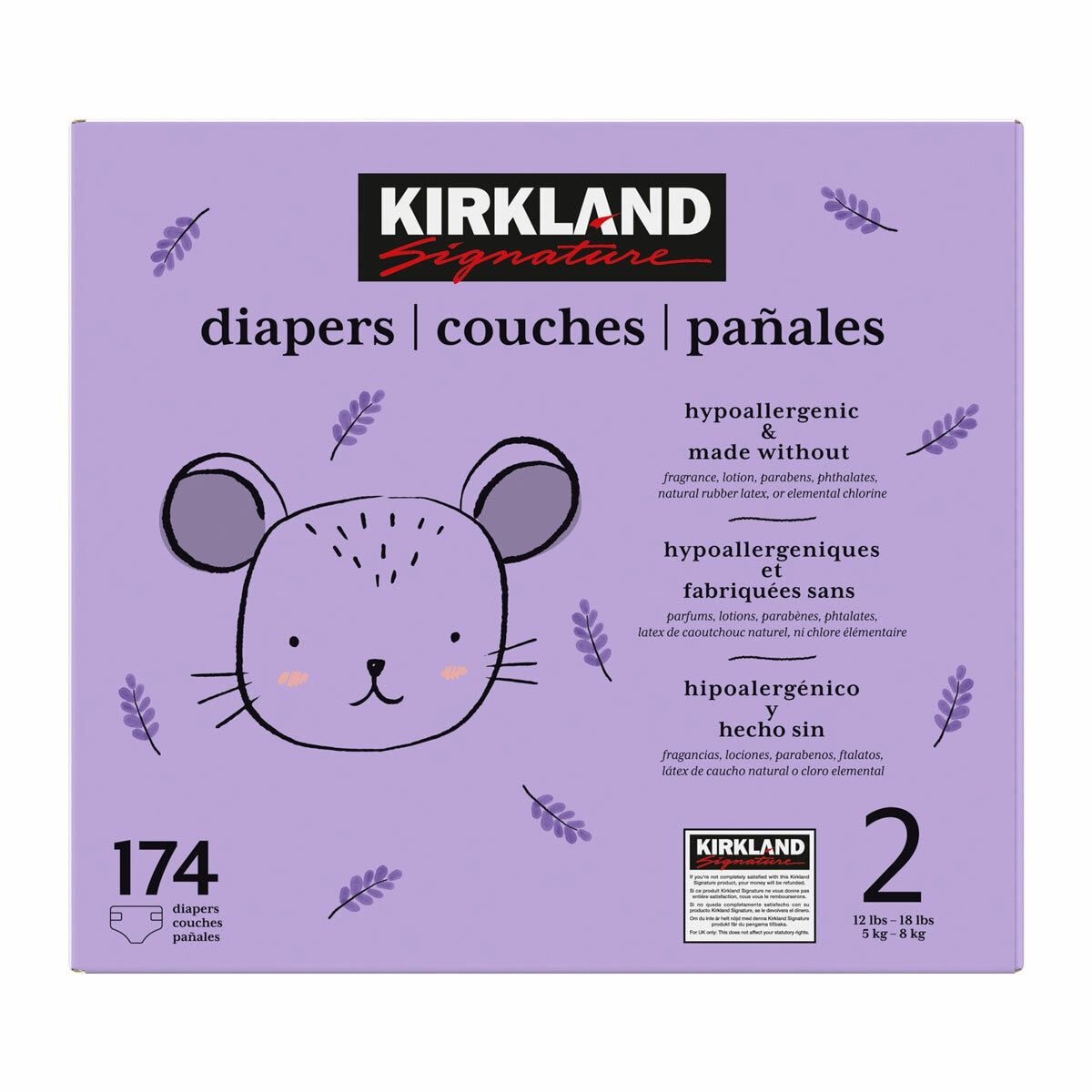 Kirkland Signature Nappies Size 2 5-8kg Hypoallergenic 174 Pack Bulk Buy