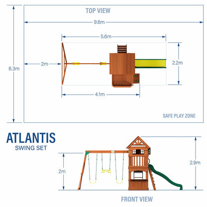Backyard Discovery Atlantis Swingset Playcentre (3-10 Years), 150 kg, Brown