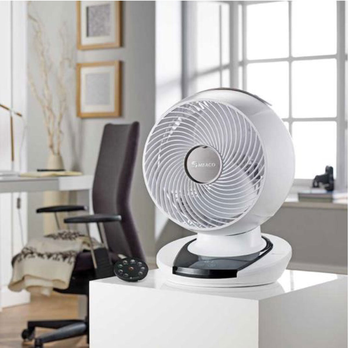 Meaco 10" Air Circulator Fan 12 Speed Remote Control Oscillating White 23.5W