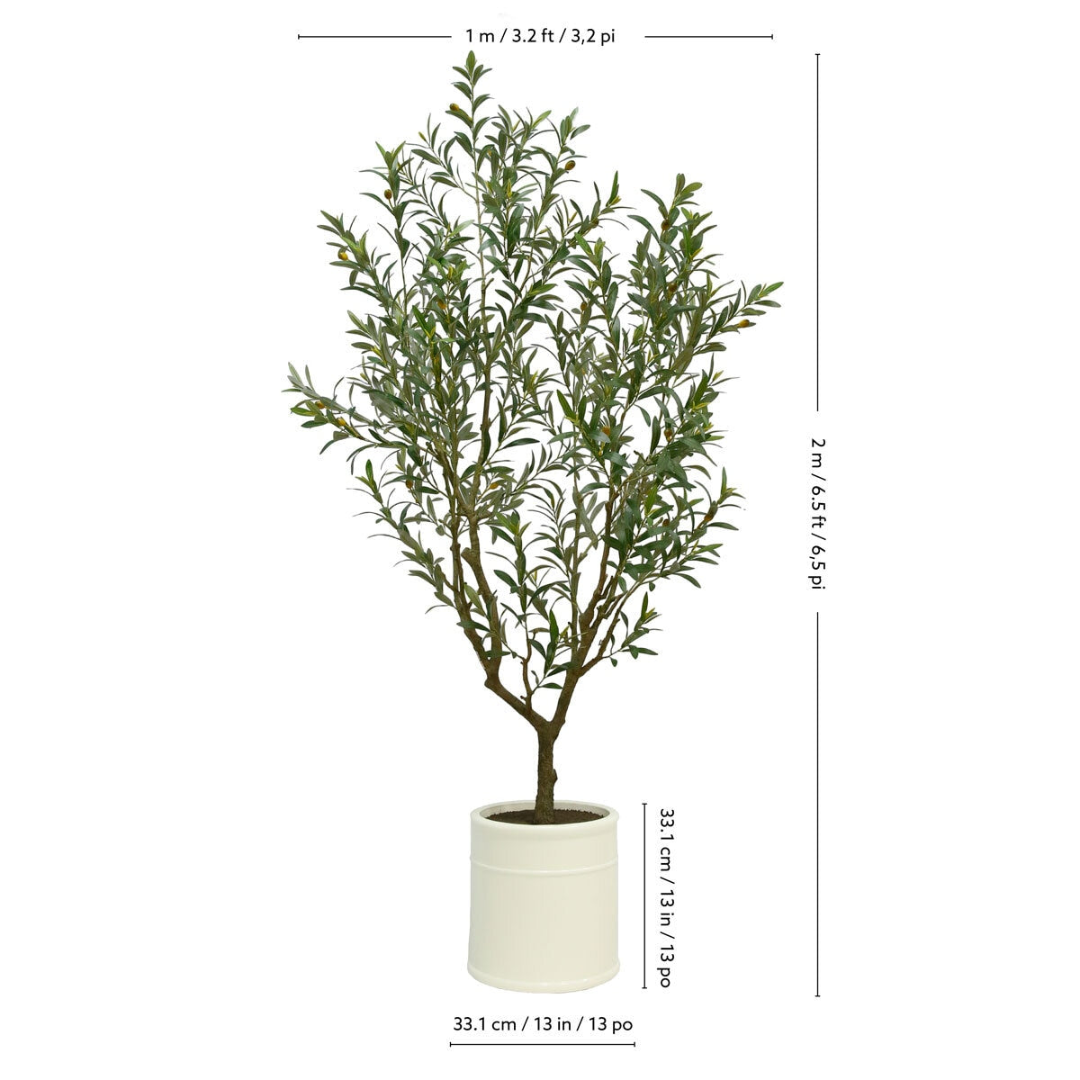 Beaumont Designs Artificial Olive Tree 6.5ft Faux Plant French Crock Pot
