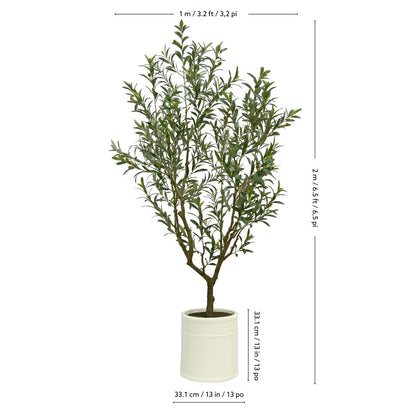 Beaumont Designs Artificial Olive Tree 6.5ft Faux Plant French Crock Pot