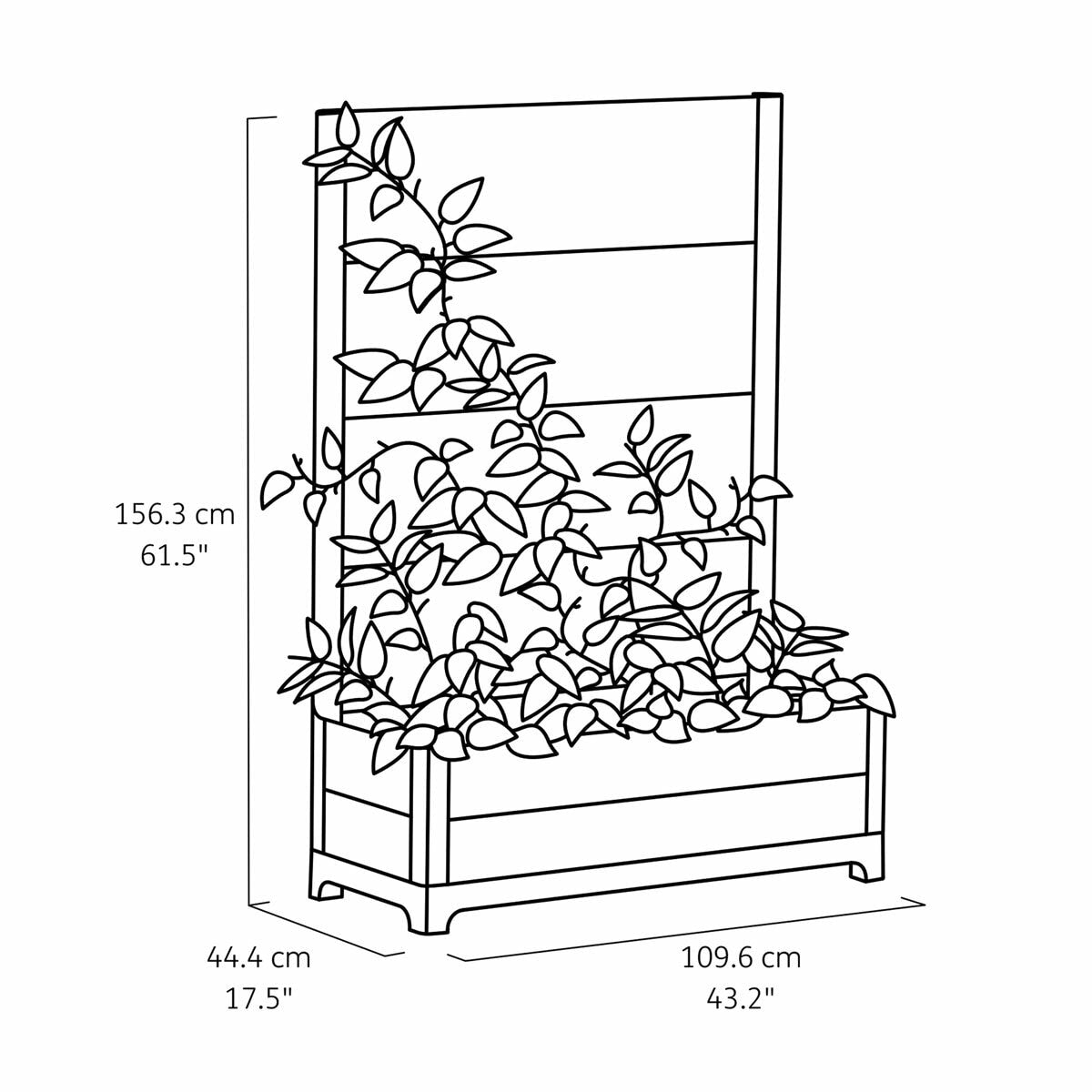 Keter Cortina Tulip Privacy Screen Planter Grey Resin Outdoor Garden 156cm