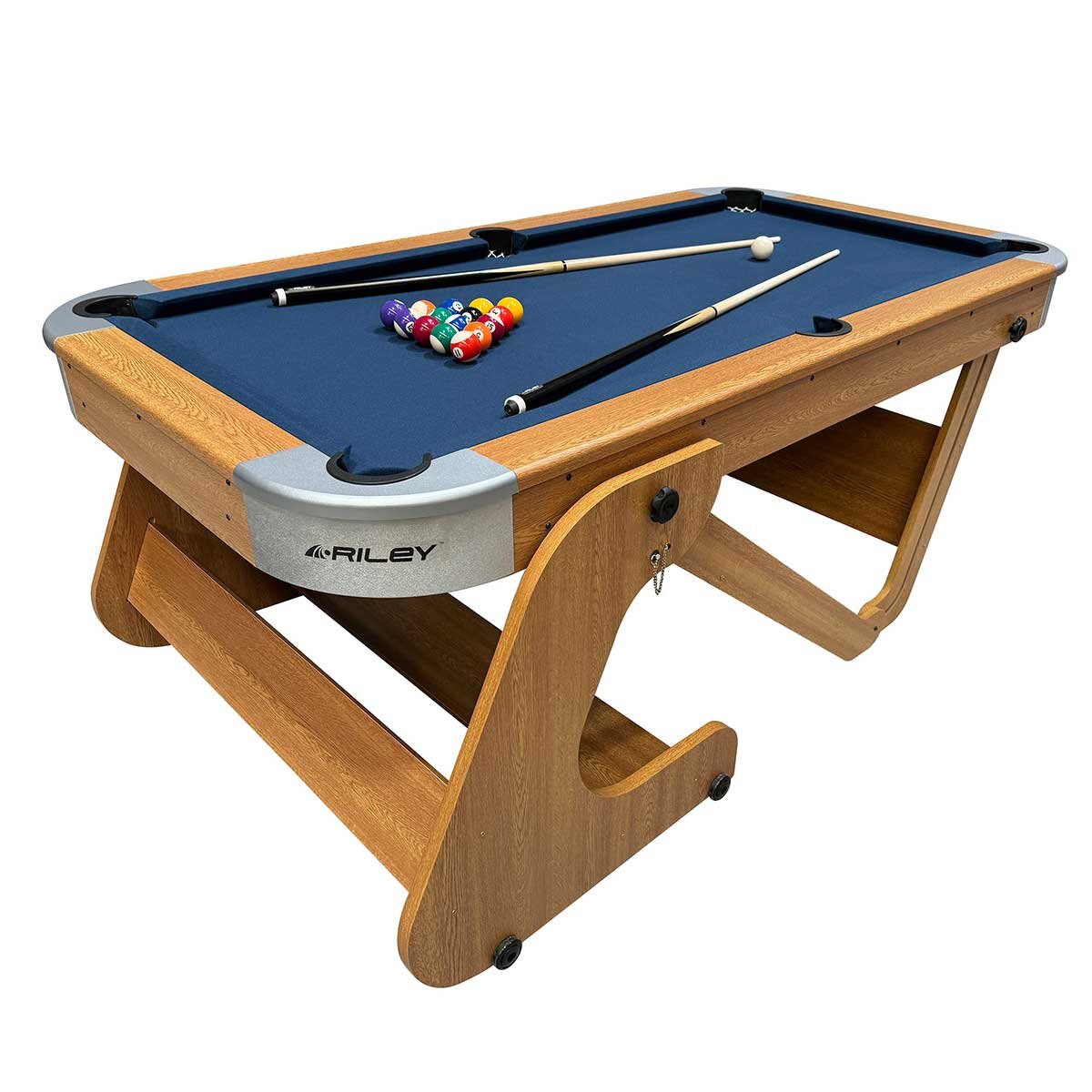 Riley 4 In 1 Folding Multi Games Table Pool Tennis Darts 6ft 198cm Wood