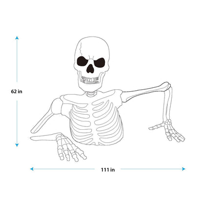 Halloween 5ft Giant Ground Breaking Skeleton LED Light Sound Motion Activated