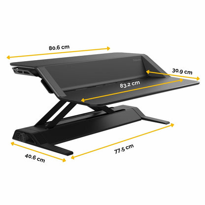 Fellowes Lotus Sit Stand Desk Workstation Black Height Adjustable Office Riser