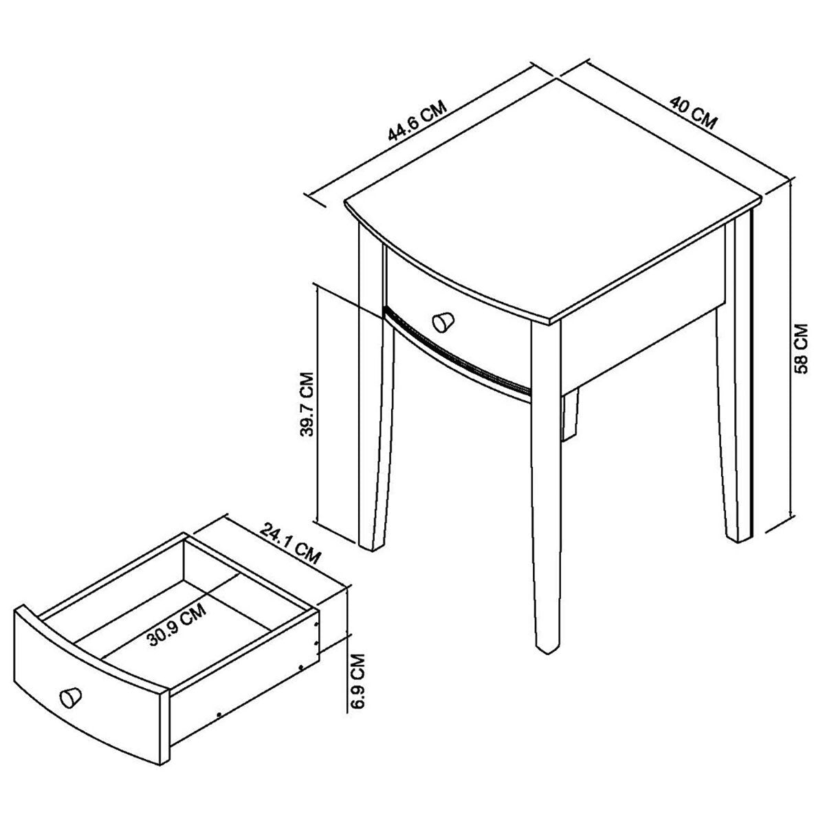 Bentley Designs Whitby Oak Grey 1 Drawer Bedside Nightstand Table 2 Pack