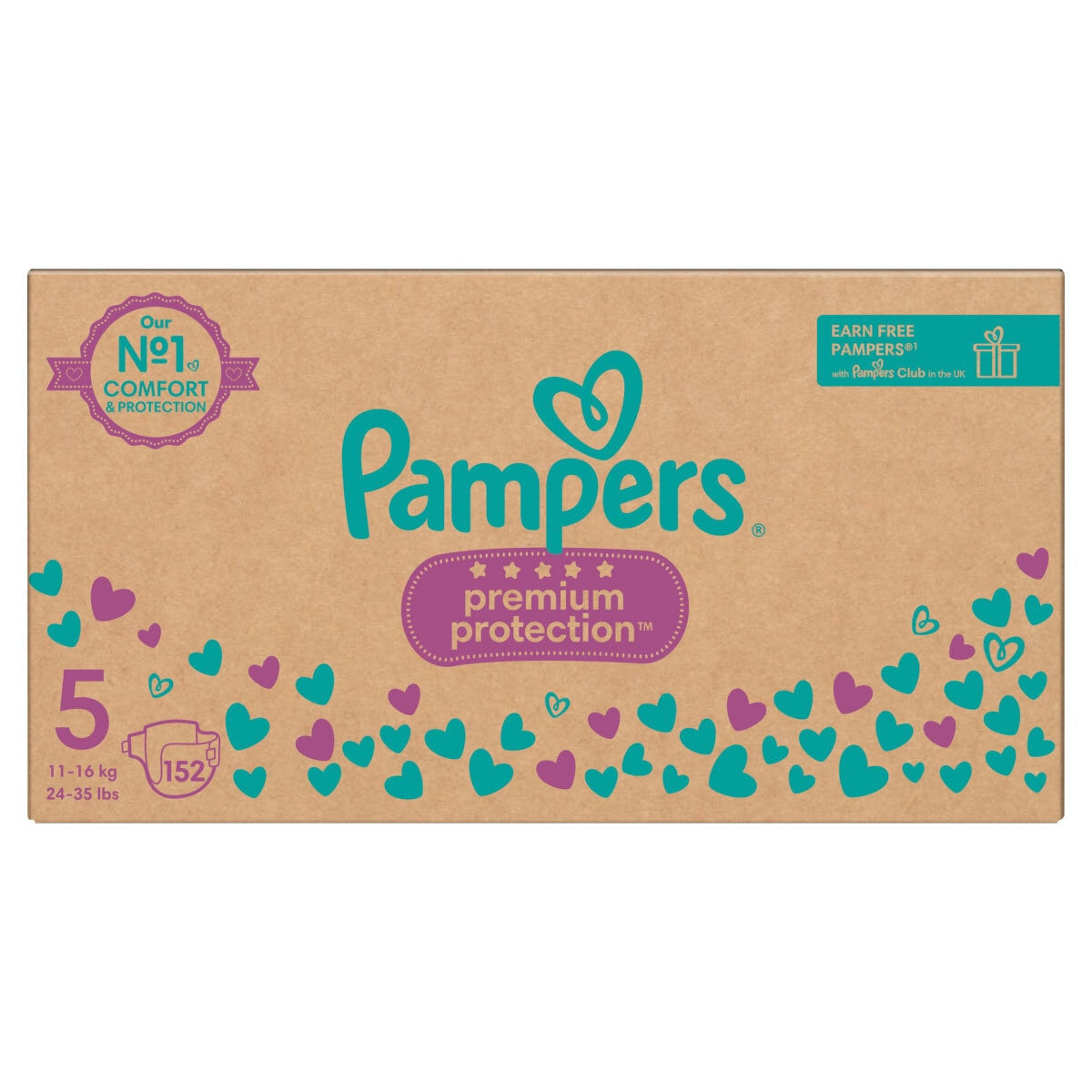Pampers Premium Protection Nappies Size 5 11-16kg Sensitive Skin 152 Pack
