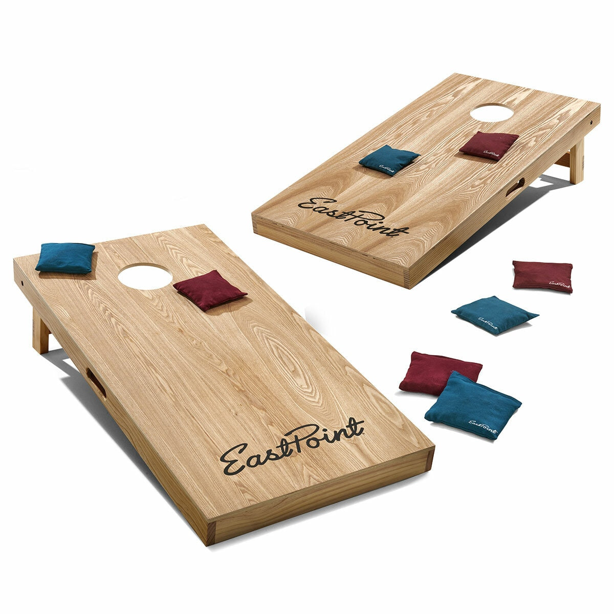 Eastpoint Wooden Heritage Cornhole Set Tournament Size 8 Bean Bags Storage