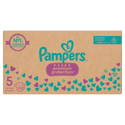 Pampers Premium Protection Nappies Size 5 11-16kg Sensitive Skin 152 Pack