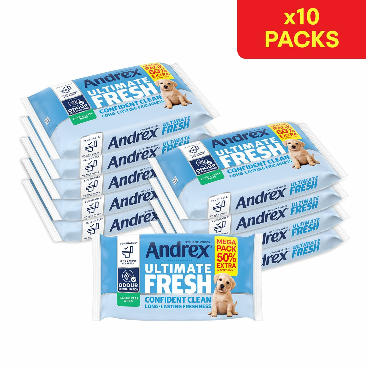 Andrex Ultimate Fresh Washlets Flushable Moist Toilet Wipes 10 x 56 Pack
