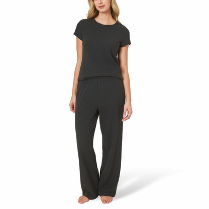 Well+Home Ladies 3 Piece Waffle Knit Lounge Set Loungewear grey Medium