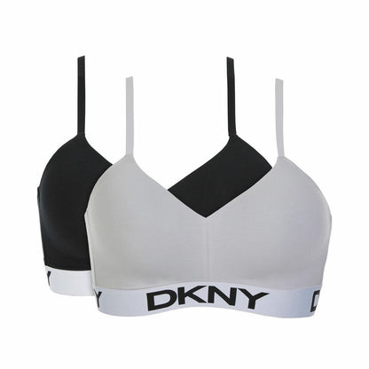 DKNY Ladies Wireless Plunge Bra 2 Pack Multipack Lingerie Various Colours S-XL