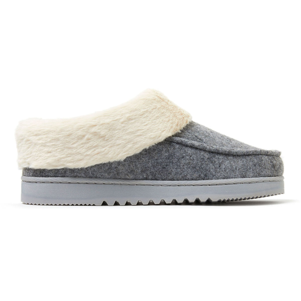 Dearfoams Ladies Felted Toe Clog Slippers Small Meidum Large / Oat & Grey