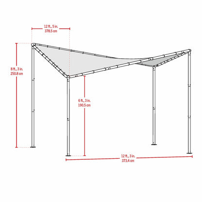 Sojag Del Ray 12x12ft Garden Gazebo Grey Steel UV Water Resistant Canopy
