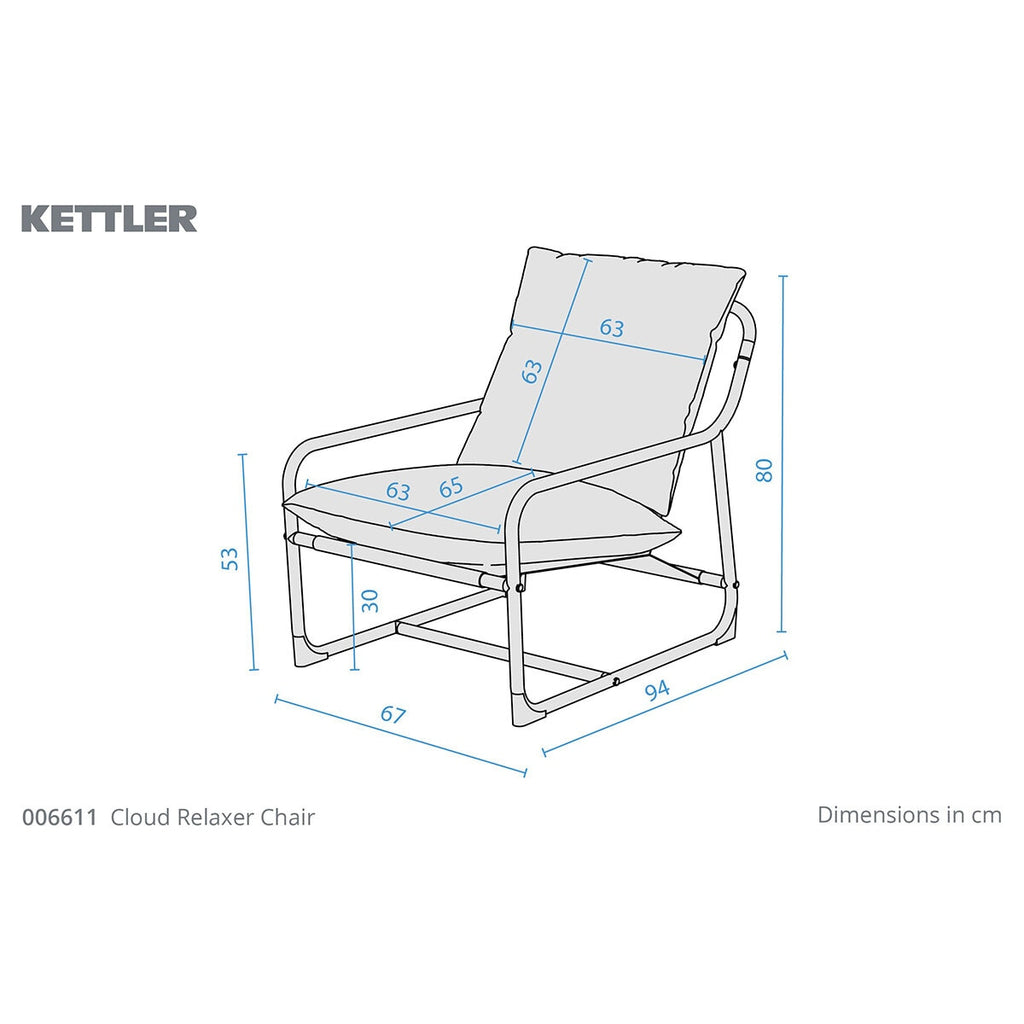 Kettler Cloud Relaxer Garden Chair FY26 Green Steel Frame Waterproof Cushions