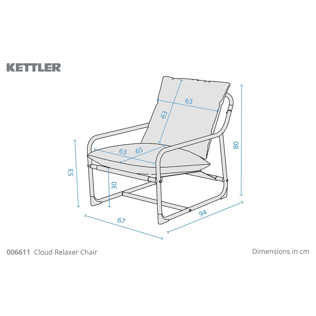 Kettler Cloud Relaxer Garden Chair FY26 Green Steel Frame Waterproof Cushions