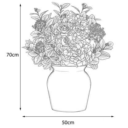 Tree Locate Artificial Summer Bouquet Vase Faux Roses Hydrangeas 70cm Flowers