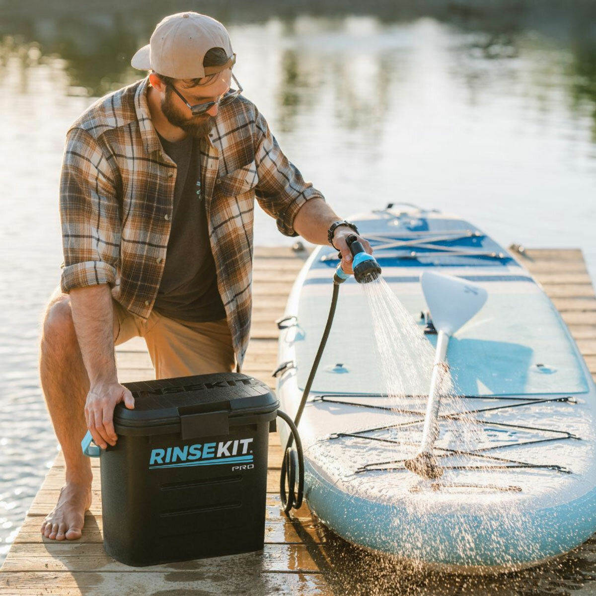 RinseKit Pro Portable Shower 13.2L Battery Powered 50 PSI 5 Spray Settings