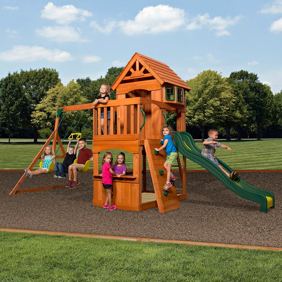 Backyard Discovery Atlantis Swingset Playcentre (3-10 Years), 150 kg, Brown