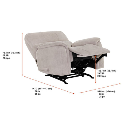 True Innovations Hayden Beige Fabric Manual Recliner Armchair Rocker Chair