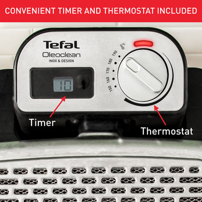 Tefal Oleoclean Pro Deep Fryer FR8058 3.5L Auto Oil Filtration Silver 1200W