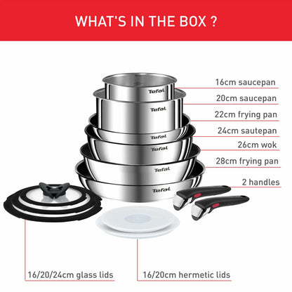 Tefal Ingenio Emotion 13 Piece Cookware Pan Set Induction Dishwasher Safe