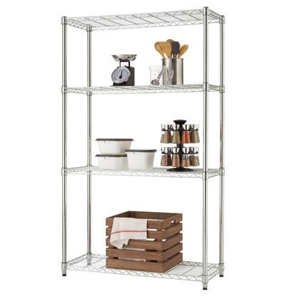 Trinity EcoStorage 4-Tier Chrome Metal Shelving Unit Steel 137cm Storage Rack