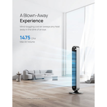 Dreo Pilot Max Smart Tower Fan DR-HTF004S Silver WiFi 12 Speed Oscillating