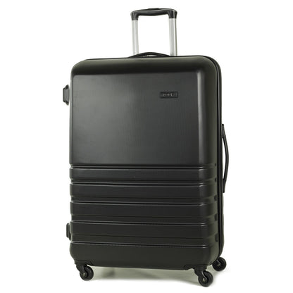 Rock Byron 3 Piece Hardside Luggage Set ABS Spinner TSA Lock Black Suitcases